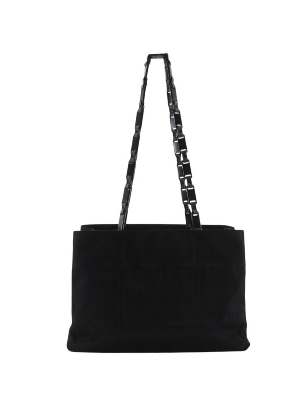 Prada Chain Shoulder Nylon Nero Black Tote Bag